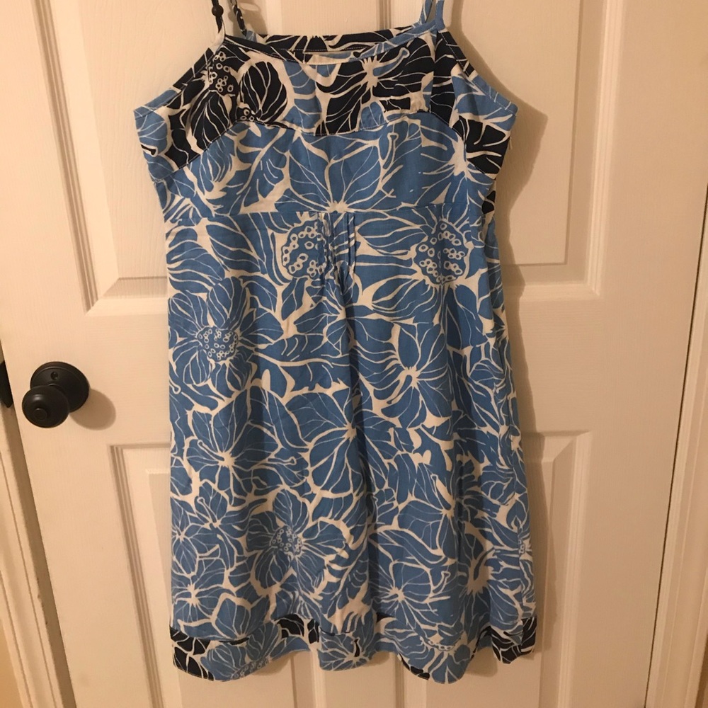 Blue linen summer dress